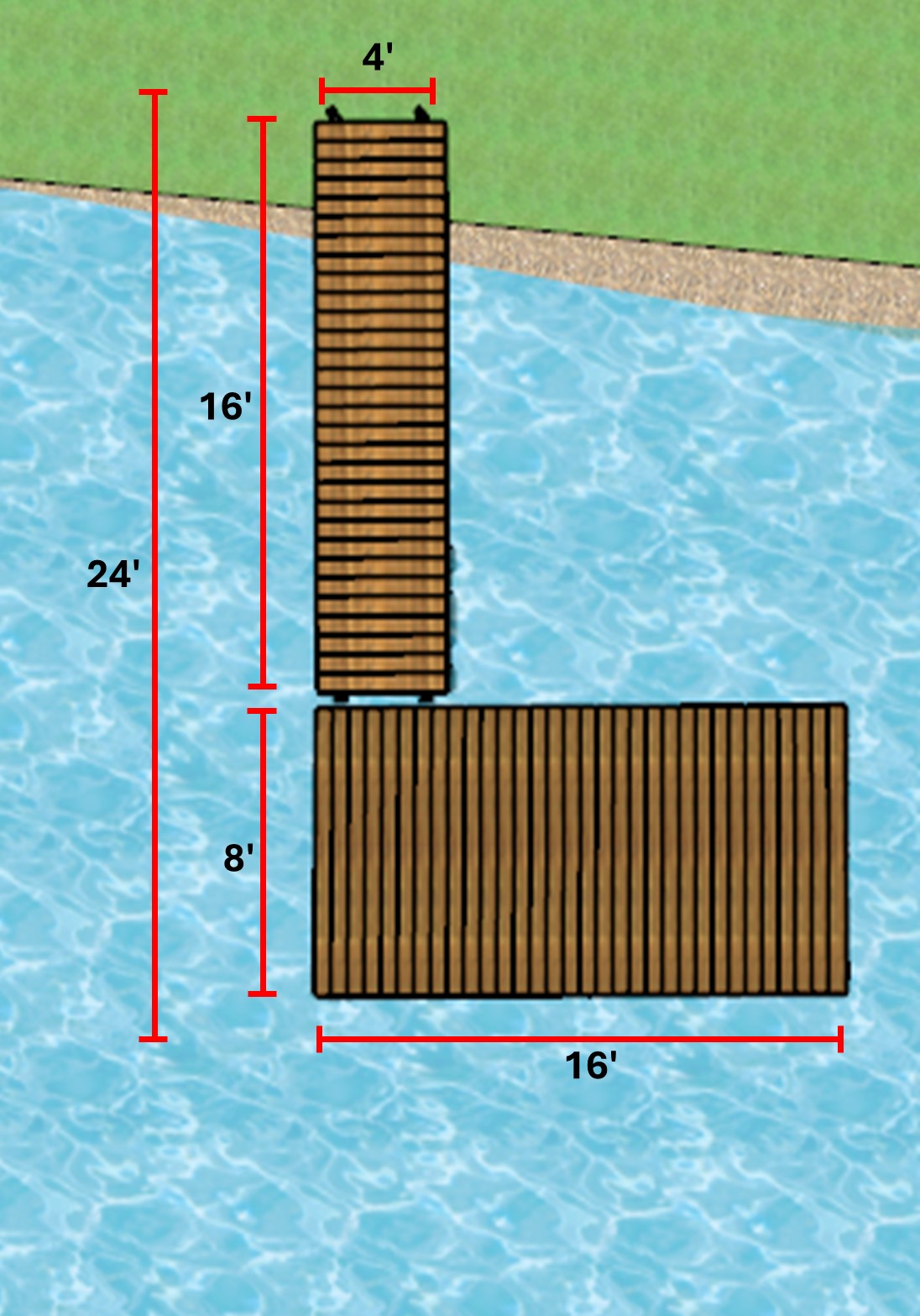 Ensemble de quais 4'x16' Semi-flottant et 8'x16' Flottant Heavy Duty